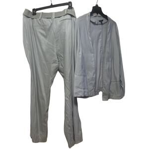 NWT ALFANI WOMAN OPEN BLAZER LINEN‎ BLEND PANTS SUIT SIZE 24W